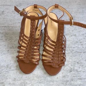 Brown block heels